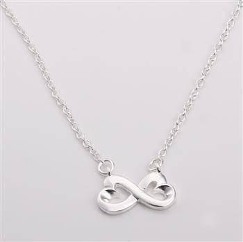 Sterling Silver Plain Infinity Heart Necklace