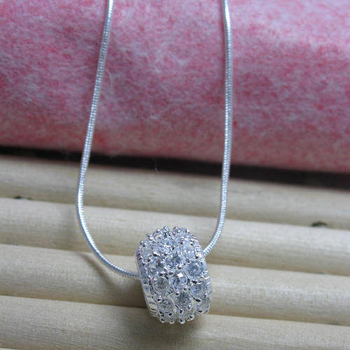 **Crazy Sale** 925 Stamped Sterling Silver Crystal Ball Necklace