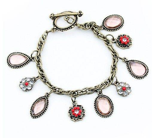 Teardrop & Flower gem stone bracelet