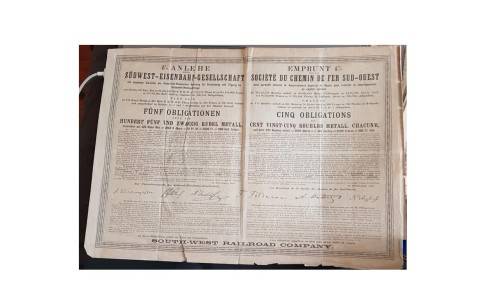 1885 Russian Government stamped antique document