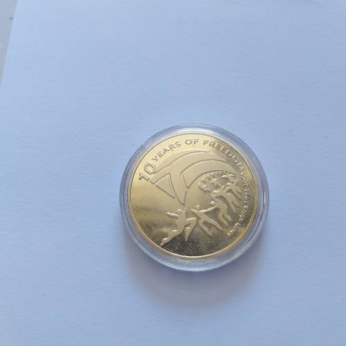 10 Years of Freedom Coin South Africa Gold plated