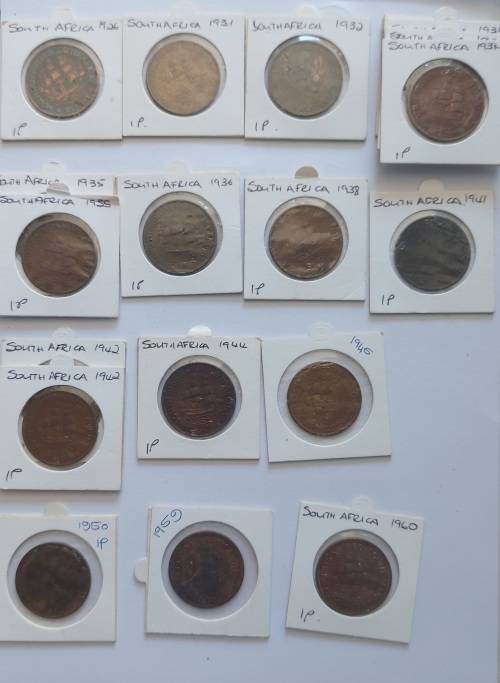 18 x South African Penny 1926- 1960