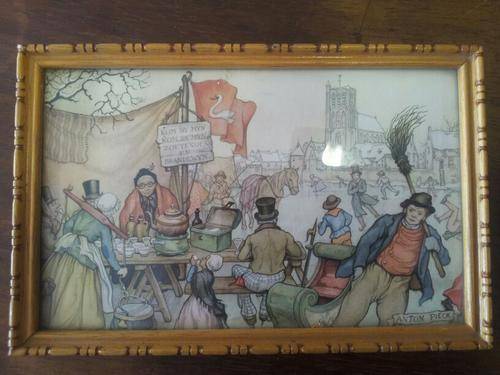 Anton Pieck print - nicely framed - Circa 1940