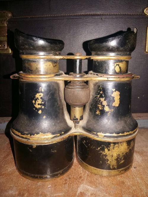 Old brass binocular