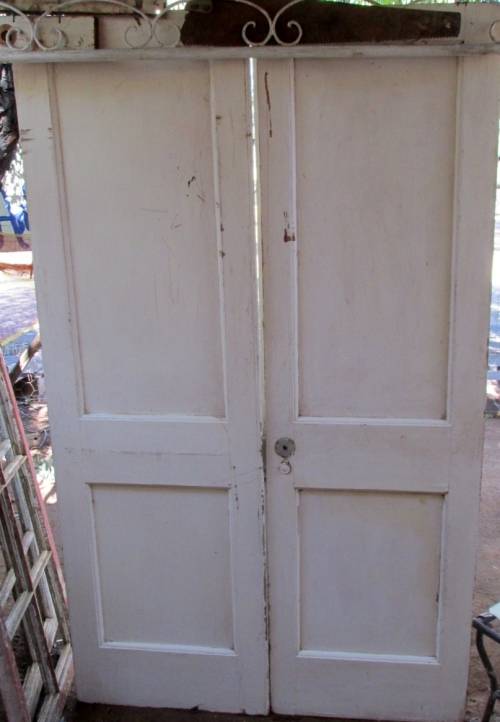 Pair of Un-restored Oregon Pine Double Doors