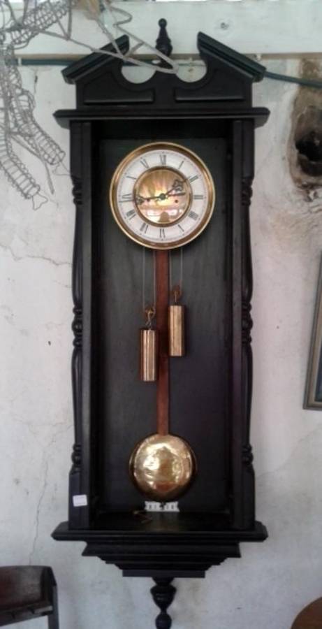 WALL CLOCK IN IMBUIA CABINET WITH GERMANIA CLOCK MECHANISM (LATE 1890's)