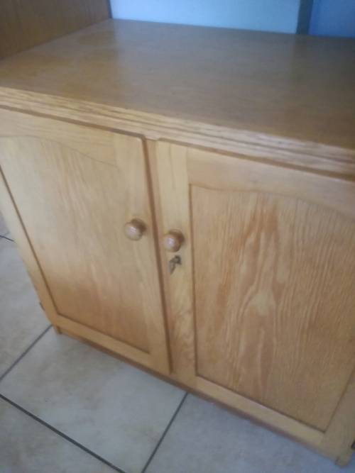 3 X solid oak wall units
