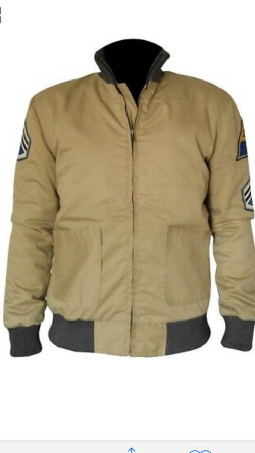 Fury Brad Pitt Tanker Style WWII US military Khaki real cotton jacket
