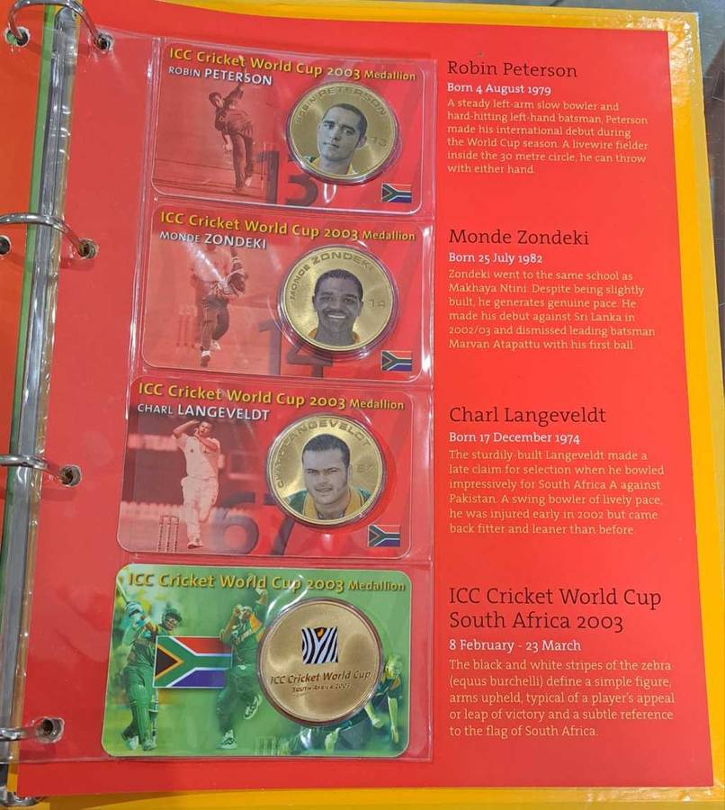 2003 ICC Cricket World Cup Medallion Collection (Complete set)