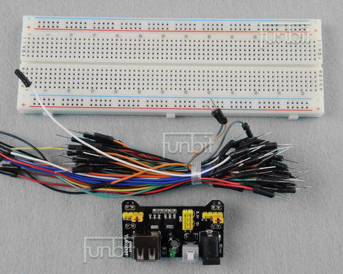 830 Tie Points Breadboard + 65pc Jumper Wires & Power Module Combo