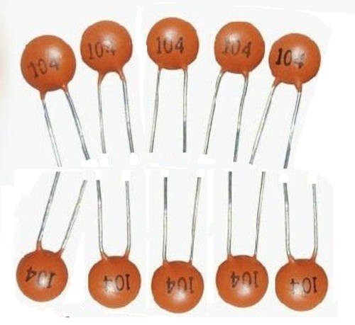 10 Pack of 100nF Ceramic Disc Capacitors