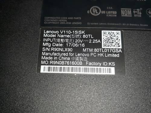 Lenovo V110-15ISK 15" Laptop