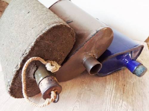WOW 3 X VINTAGE ARMY WATER BOTTELS WW1/WW2