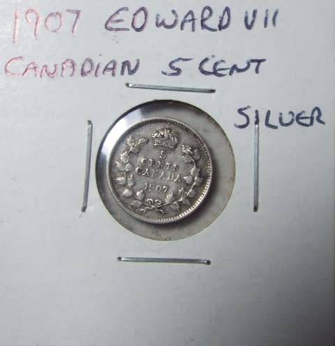 1907 CANADIAN SILVER 5C
