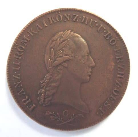 1800 C AUSTRIA Emperor Franz II Hapsburg Antique 6 Kreuzer Austrian Coin