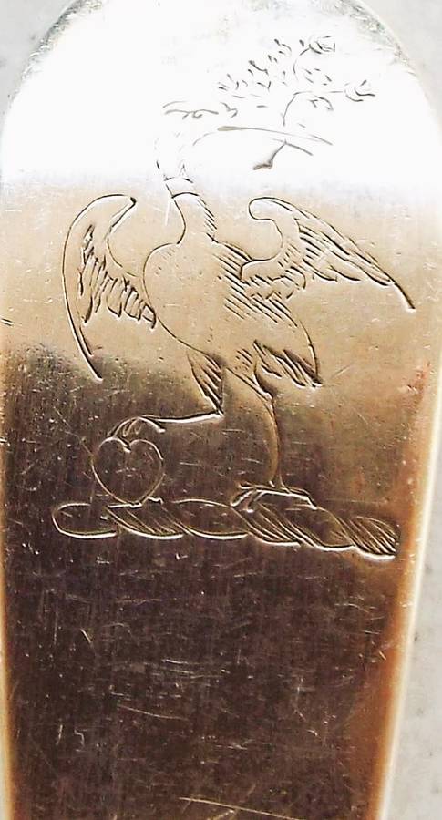 Antique silver moerse spoon  with hallmarks of W.T  89 grams of silver