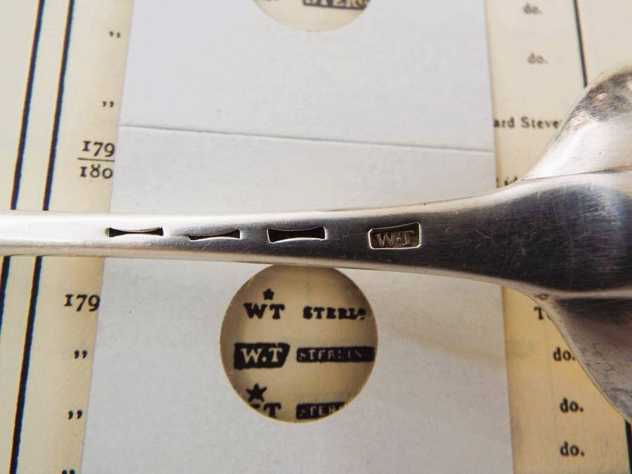 Antique silver moerse spoon  with hallmarks of W.T  89 grams of silver