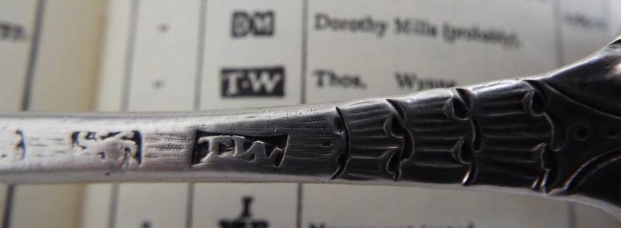 Antique silver  spoon  with hallmarks T W  (1766/77) 43 grams of silver super antique