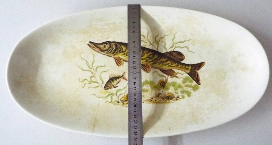Antique Crown Devon Shaped Serving Plate. massive 50 cm long