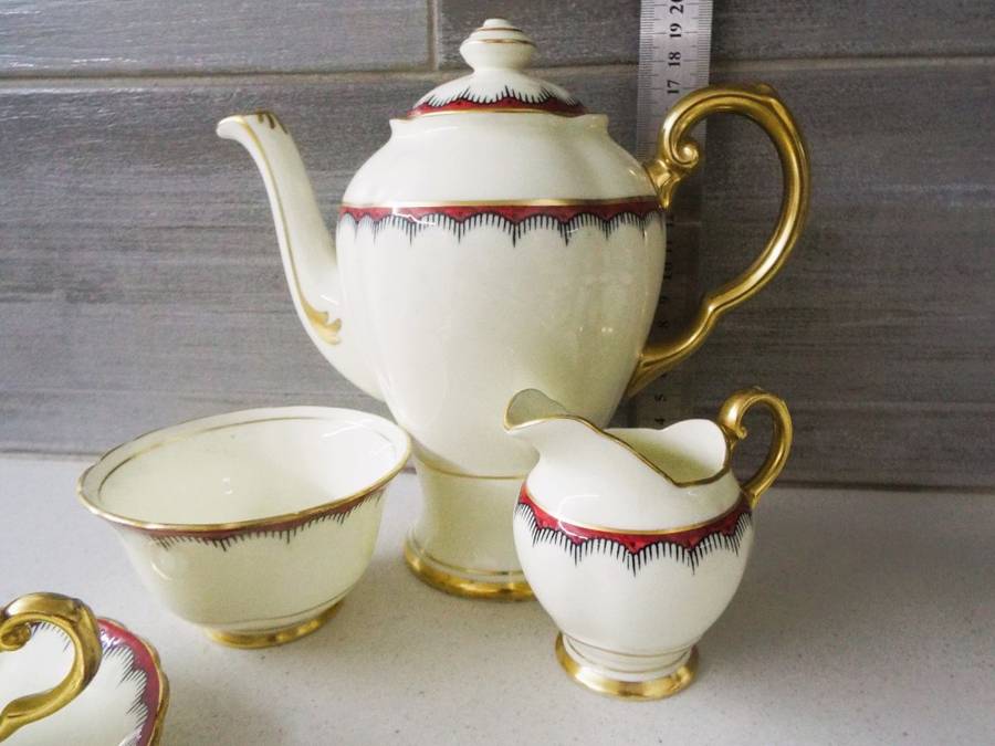 antique  TUSCAN FINE BONE CHINA , TEA SET 12 PIECES