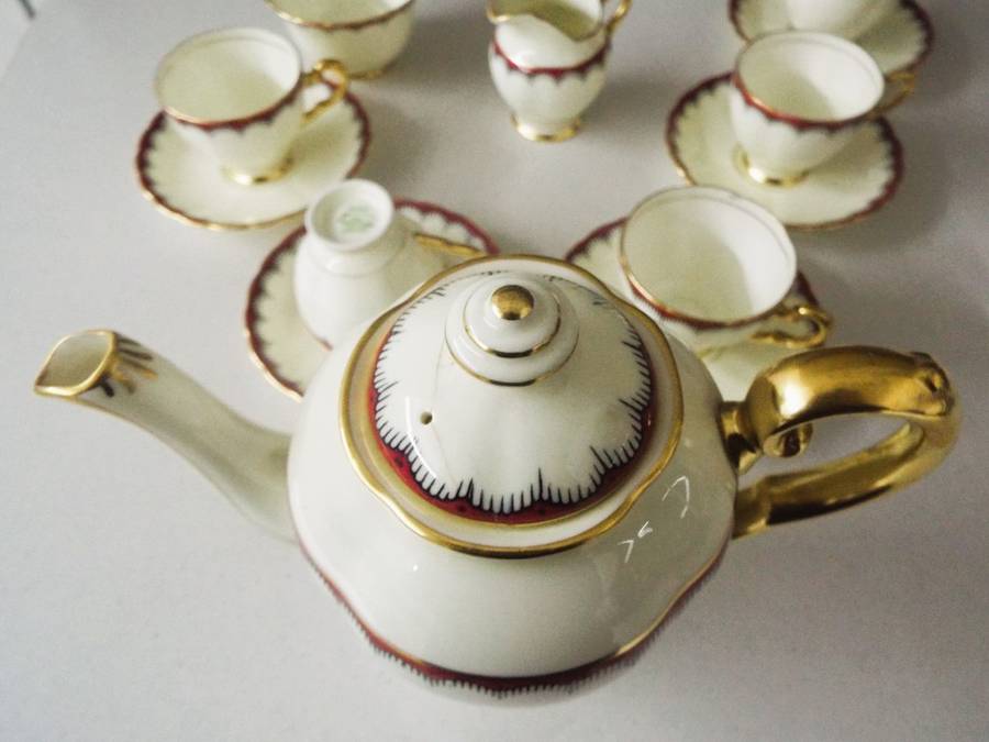 antique  TUSCAN FINE BONE CHINA , TEA SET 12 PIECES