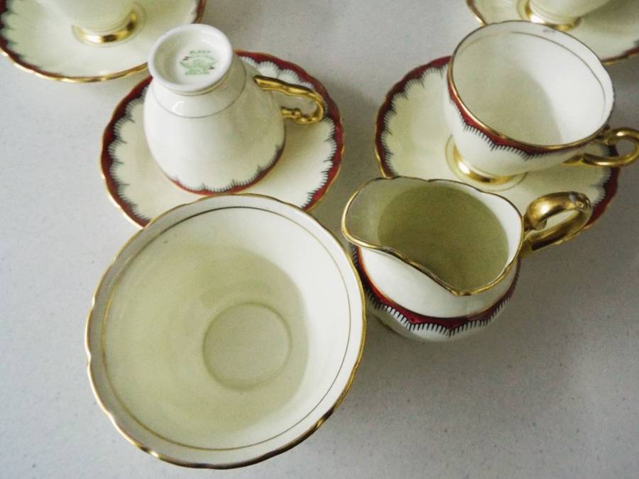 antique  TUSCAN FINE BONE CHINA , TEA SET 12 PIECES