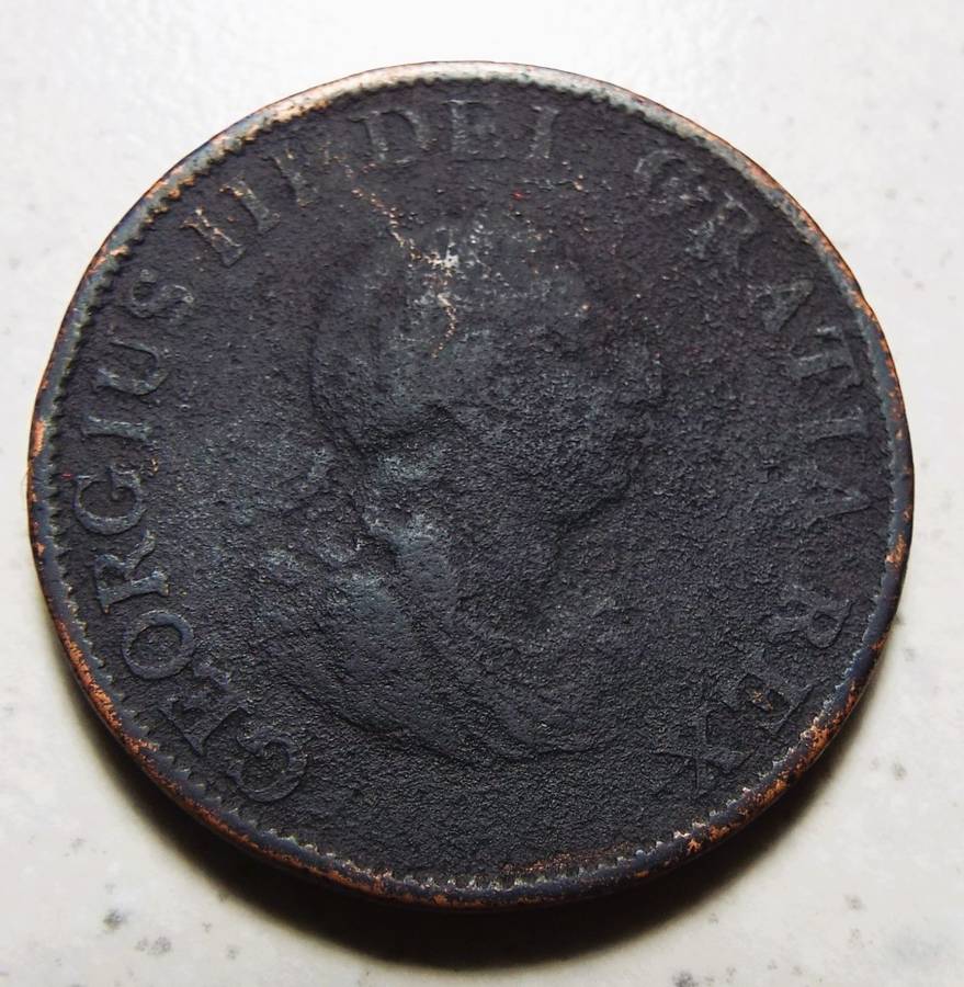 Rare Antique English King George lll OLD COLONIAL COINS Half penny 1799 Coin . Bust/ Britannia Royal