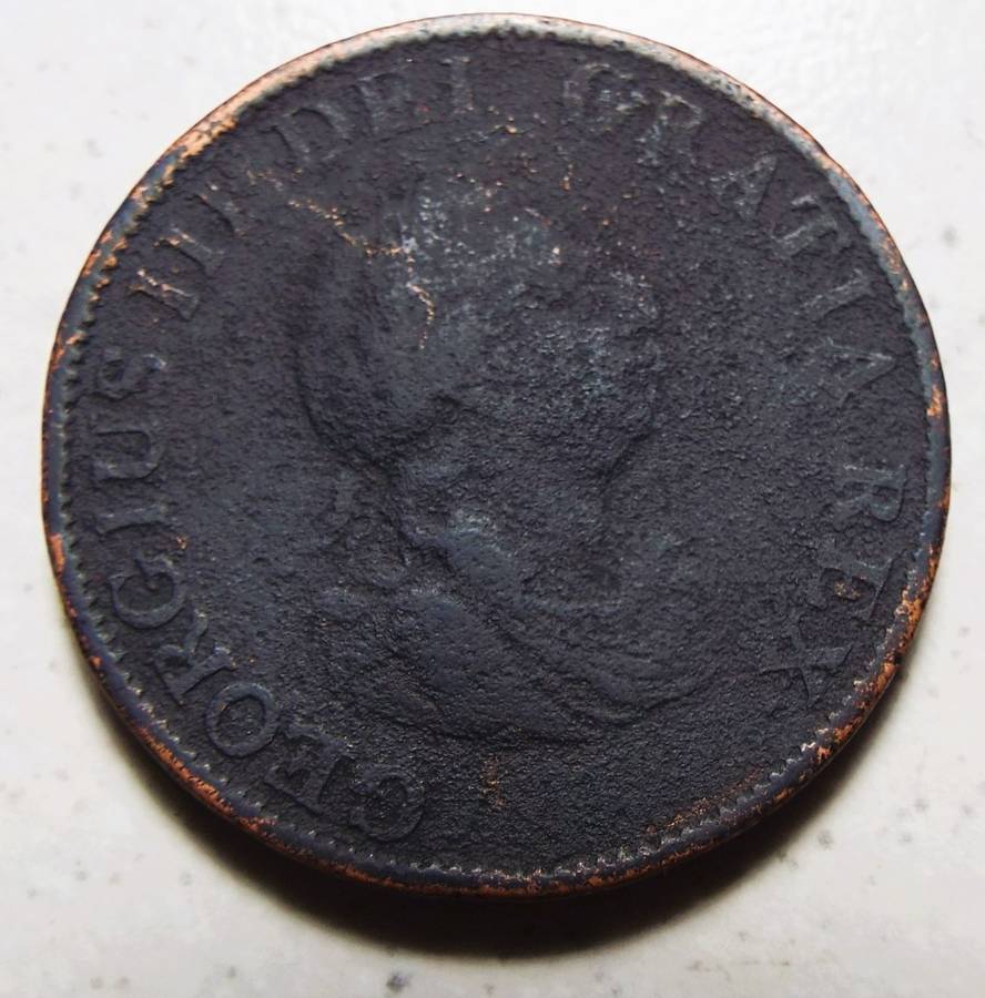 Rare Antique English King George lll OLD COLONIAL COINS Half penny 1799 Coin . Bust/ Britannia Royal
