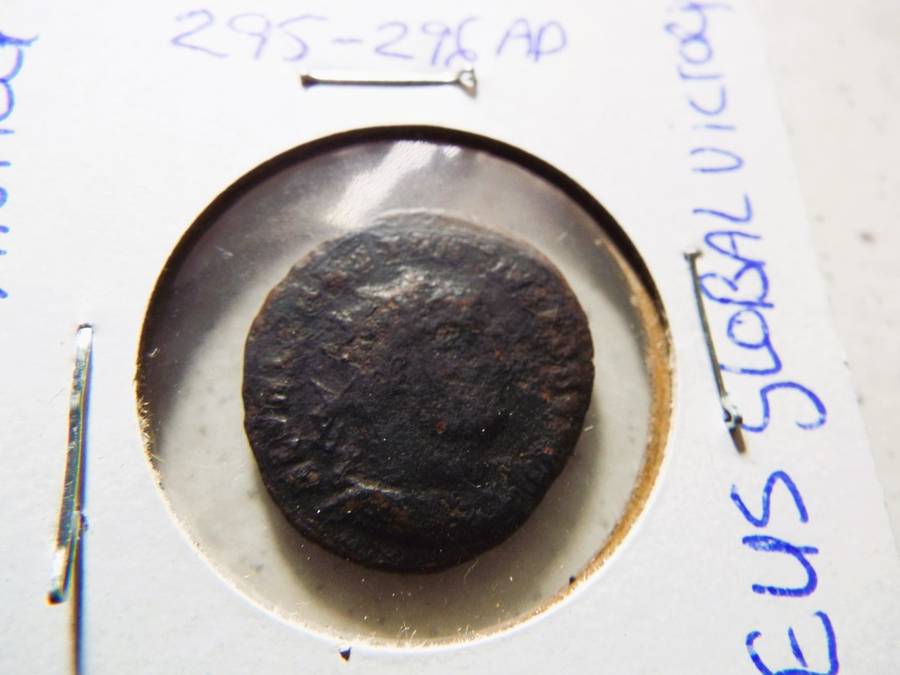 RARE ancient roman diocletia antioc 295-296AD  ZEUS GLOBAL VICTORY coin