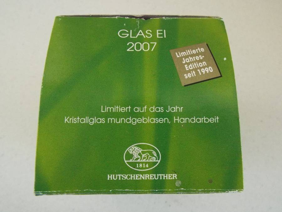 VTG Hutschenreuther Glass Crystal Egg Ornaments 2007 With Box