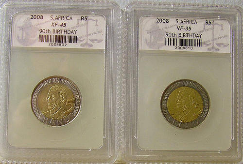 AND NOW THE VF 35 AND XF 45 MANDELA COINS