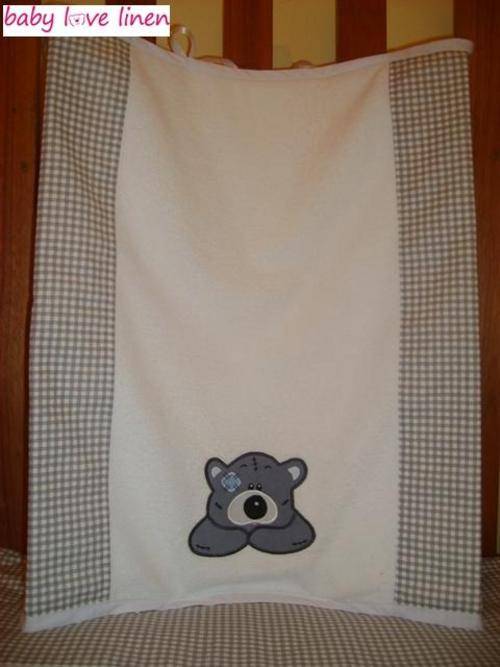 Appliqued Scruffy Bear Change Mat Cover & Inner