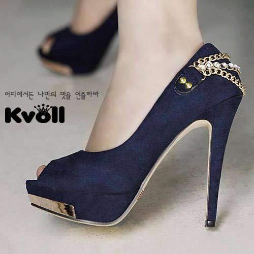 Jolie Dame-Elegant Lady shoes D5089 BLUE SIZE4