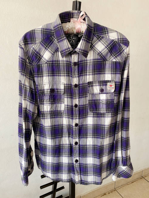 JACKandJONES PURPLE CHECKED SHIRT for MEN SIZE M