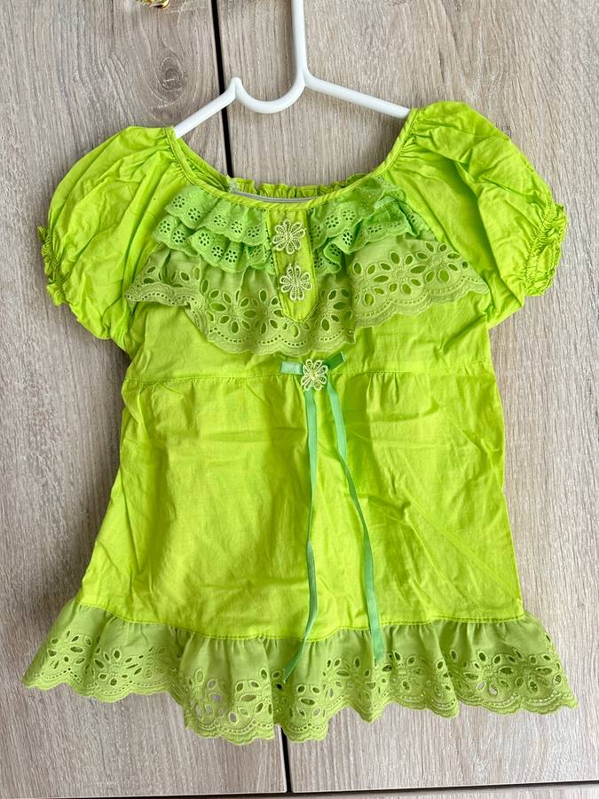 Bright Green Summer suit for girls 5-6Y