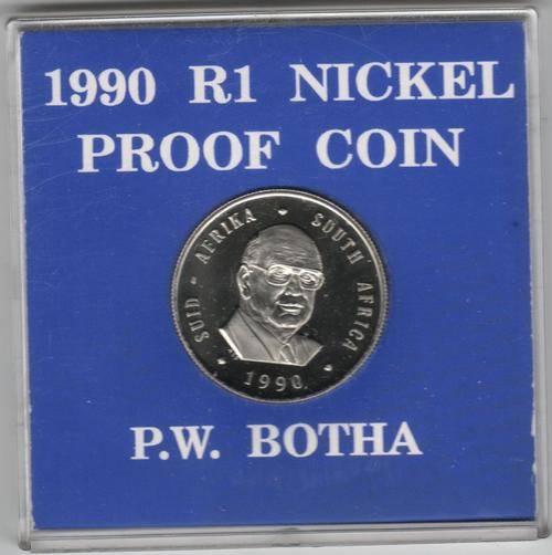 *** 1990 P.W Botha Proof R1 In Blue Case - 6 FOR 1 BID ***