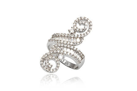 Unique Solid Sterling Silver design with high grade Cubic Zirconia