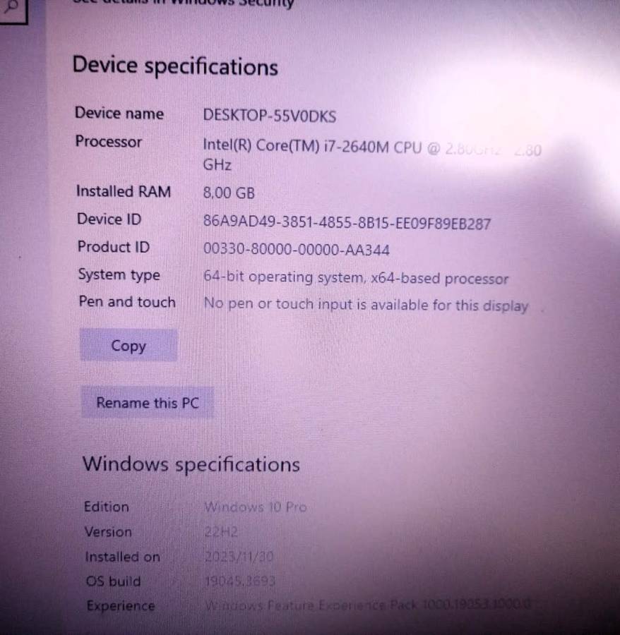 Dell Vostro 3550 - Core i7 CPU, 8 Gig Ram, 500 Gig HDD, AMD Radeon 6600 GFX + *BRAND NEW BATTERY*