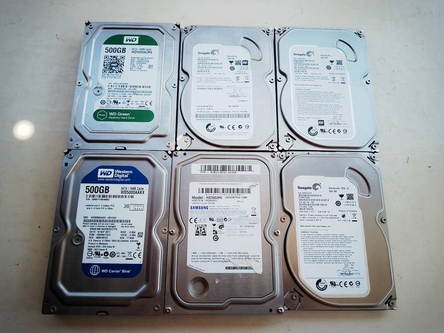 1 BID FOR ALL - 6X500 GIG DESKTOP HDD`S - TESTED & WORKING 100%