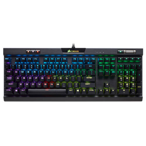 Corsair K70 RGB MK.2 Mechanical Gaming Keyboard, Cherry MX Brown Switches - Black