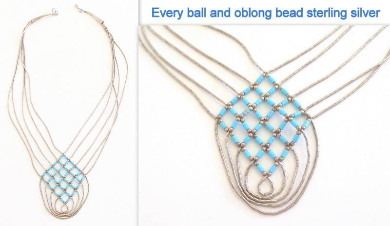 A VINTAGE STERLING SILVER NECKLACE --RARE