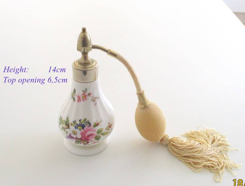 A CERAMIC PERFUME ATOMIZER MADE BY AYNSLEY