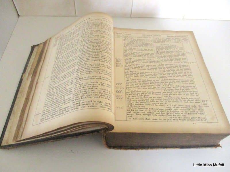 A LARGE FAMILY BIBLE DATED 1856 WITH FAMILY HISTORY