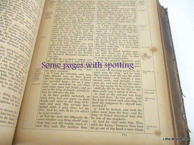 A LARGE FAMILY BIBLE DATED 1856 WITH FAMILY HISTORY