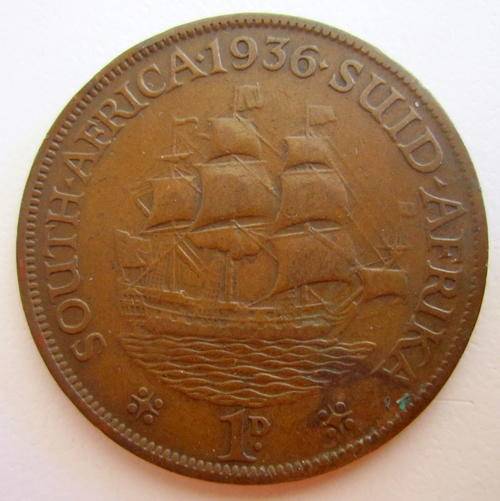 A 1936 SOUTH AFRICAN PENNY---SA 19