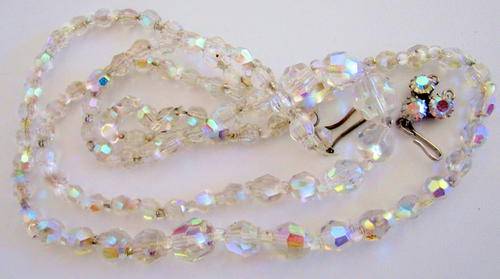 2 VINTAGE CRYSTAL NECKLACES FOR RESTRINGING