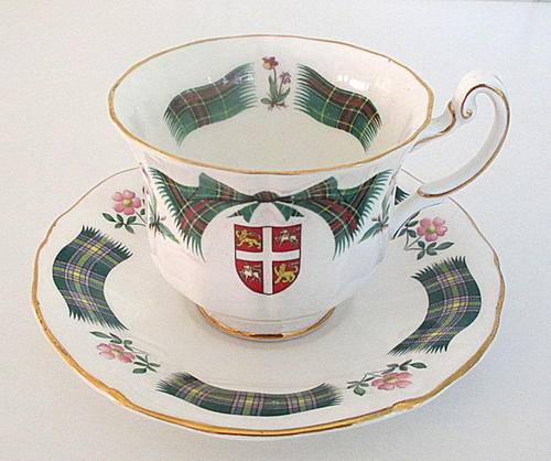 A ROYAL ADDERLEY "ALBERTA TARTAN" CUP AND SAUCER--6 AVAILABLE