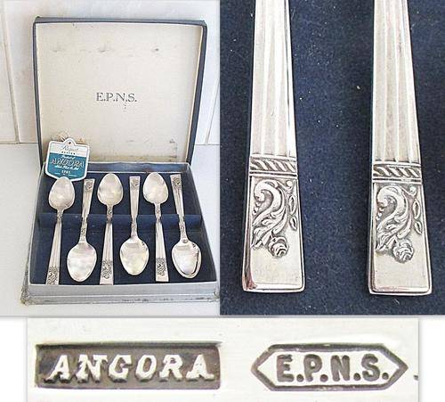 A SET OF BOXED SILVER PLATED TEASPOONS---Note.
