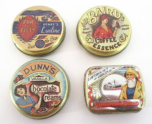 AN OLDE WORLD REPRODUCTION TIN.