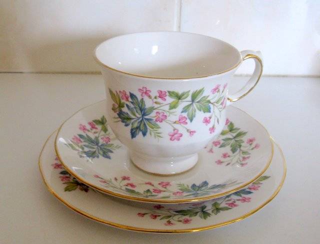 A QUEEN ANNE BONE CHINA TRIO
